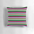 Striped rugby-inspired pillow with a minimalist, geometric design