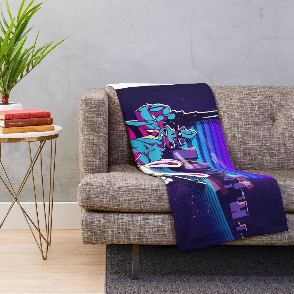 Retro-inspired plush blanket featuring the iconic characters Sam and Max