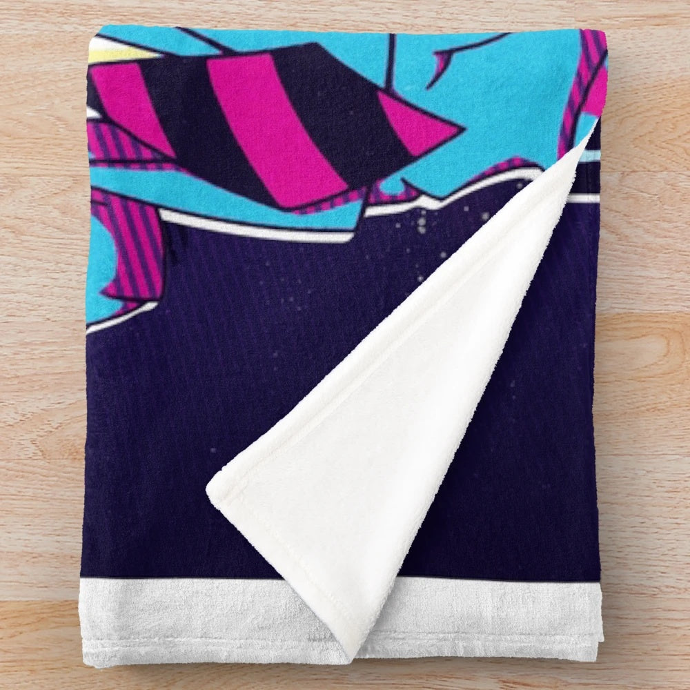 Retro-inspired plush blanket featuring the iconic characters Sam and Max