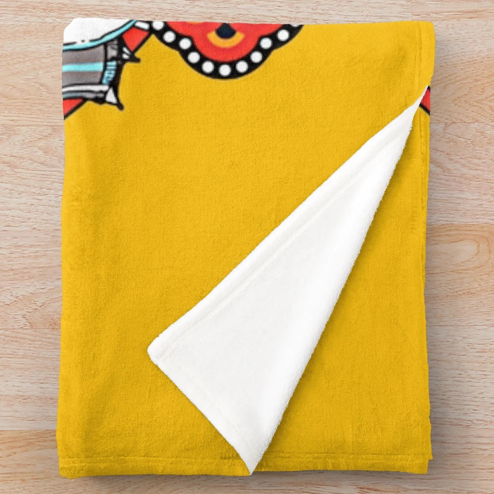 Showbiz Pizza plush blanket featuring retro characters