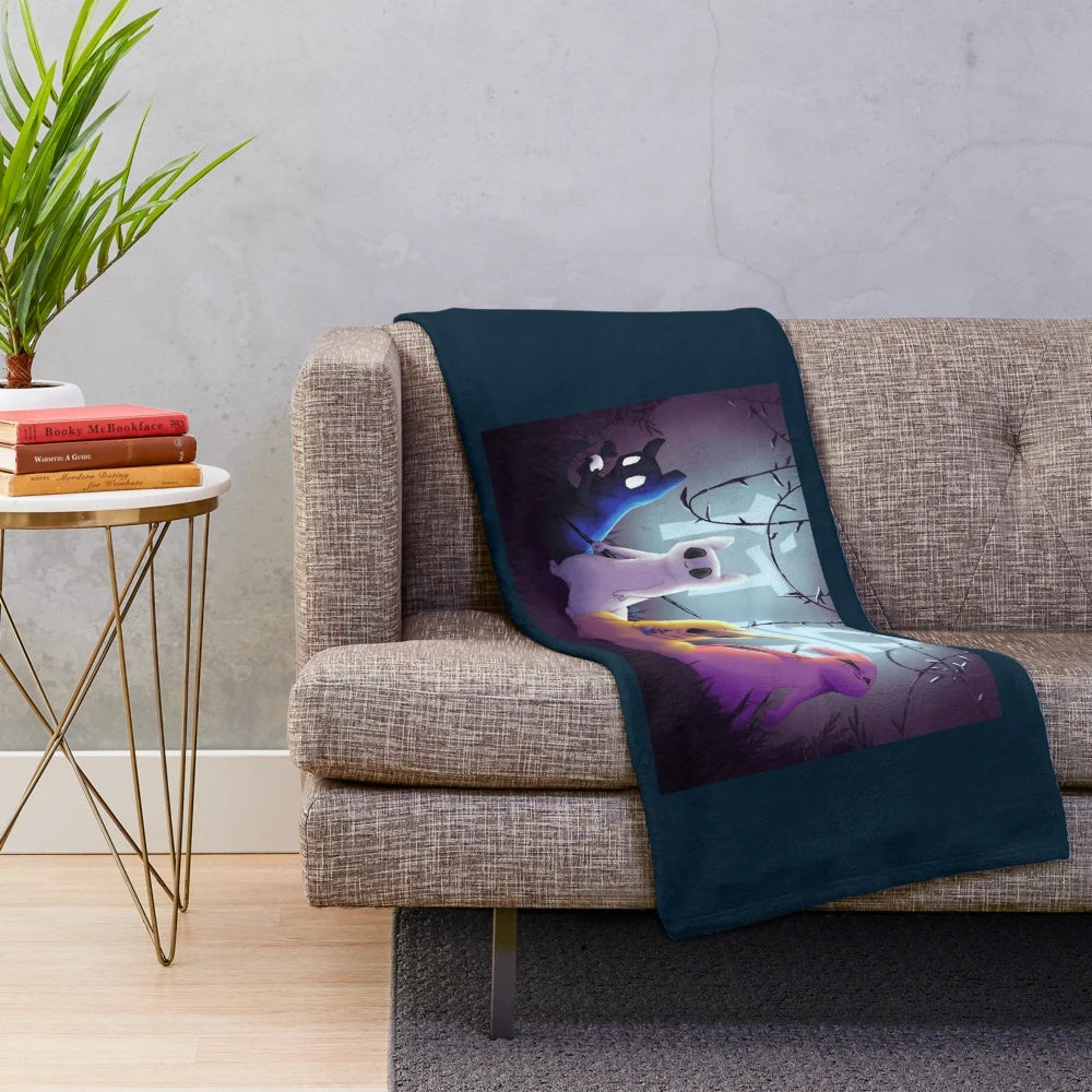 Slugcat plush blanket with rain world inspired design