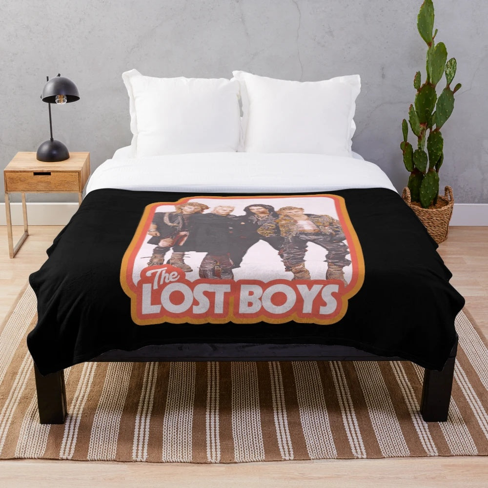 Retro-inspired plush blanket featuring the iconic movie The Lost Boys
