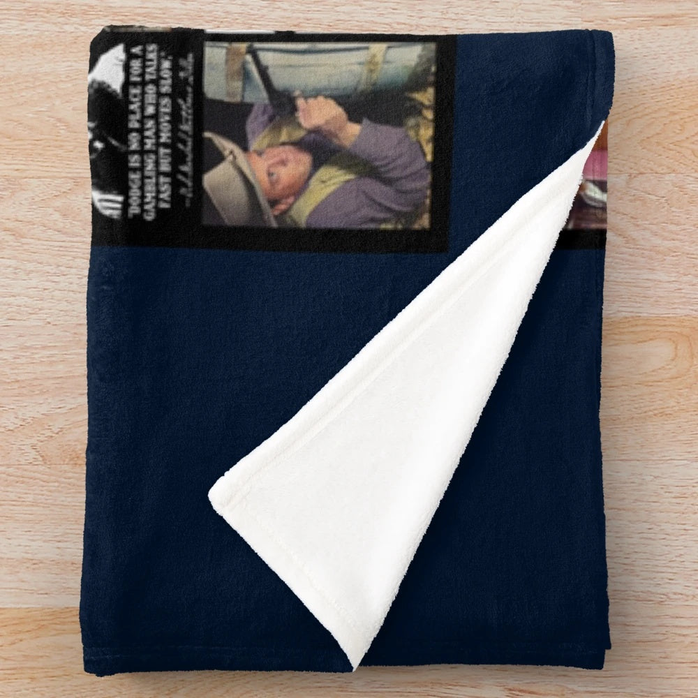 Vintage-style plush blanket featuring Vash the Stampede from the Trigun anime series