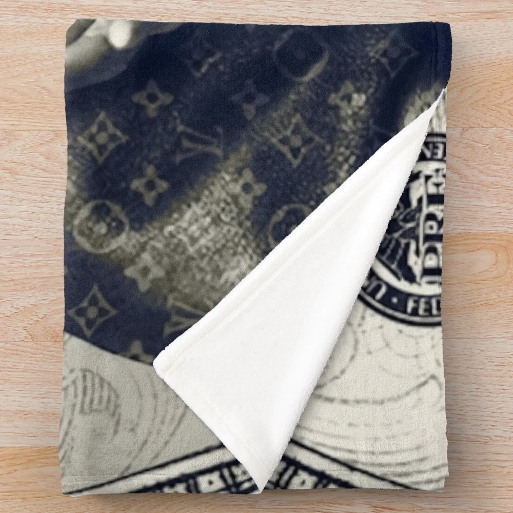 Retro-inspired plush blanket featuring the album cover art for Young Dolph's "Gelato