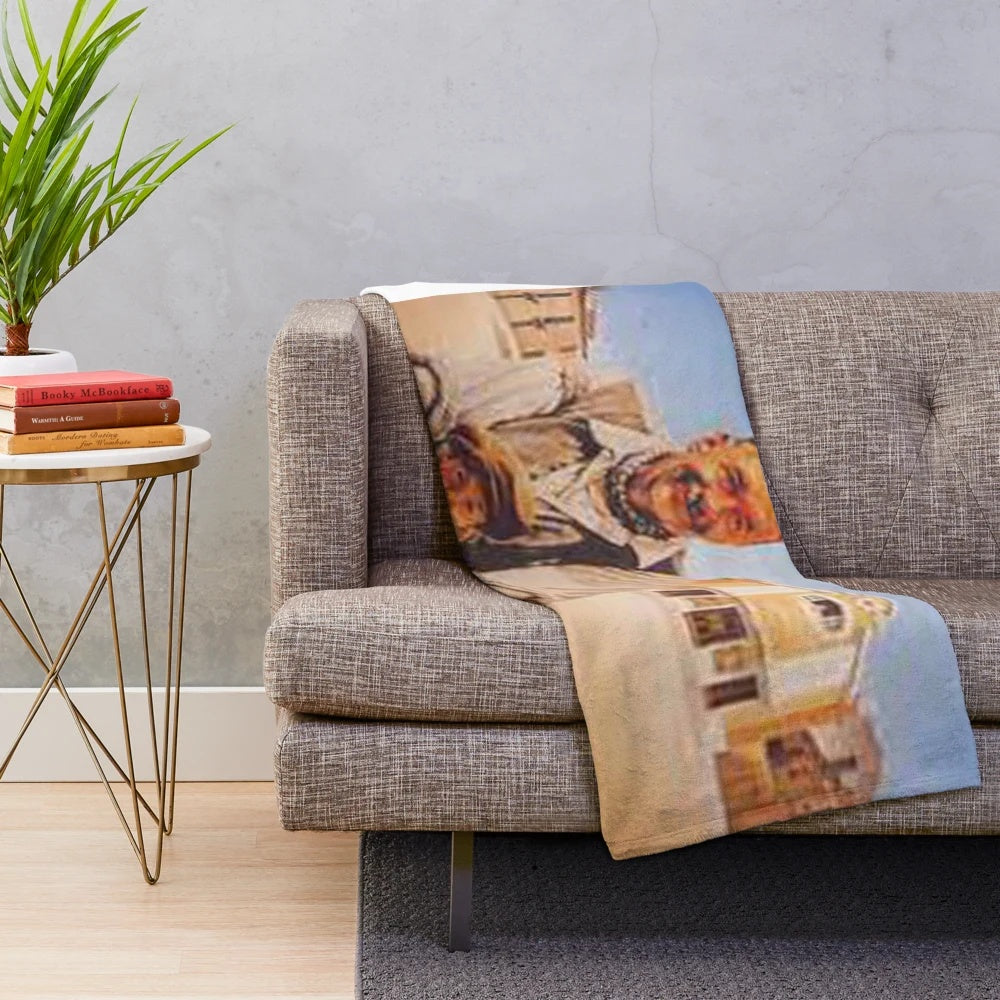 Cozy plush blanket featuring a retro Italian cinema design