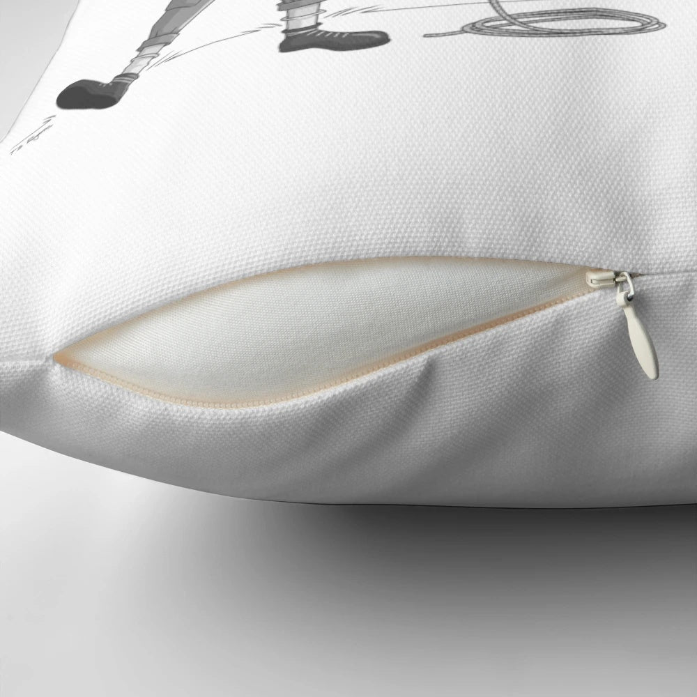 Vintage-style "It's a Wonderful Life" inspired throw pillow featuring George Bailey and the moon
