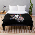 Retro Japanese geisha girl vaporwave cyberpunk anime manga plush blanket