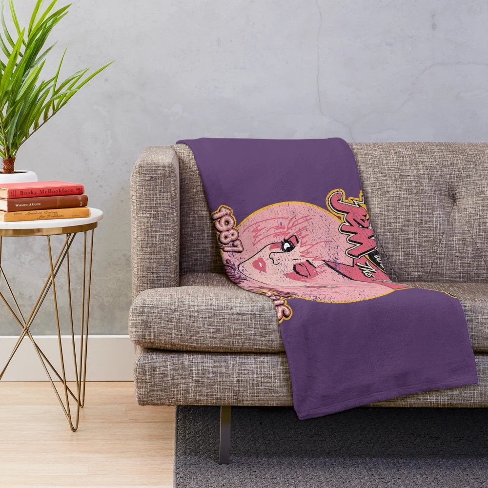 Retro-style Jem and The Holograms inspired plush blanket