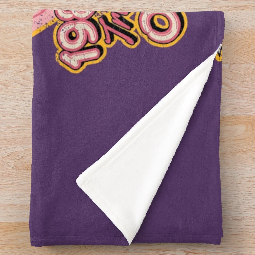 Retro-style Jem and The Holograms inspired plush blanket