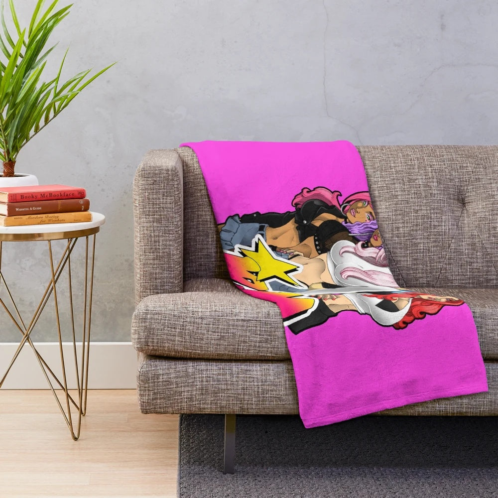 Soft and cozy Jem plush blanket featuring the iconic 1980s band Jem and the Holograms