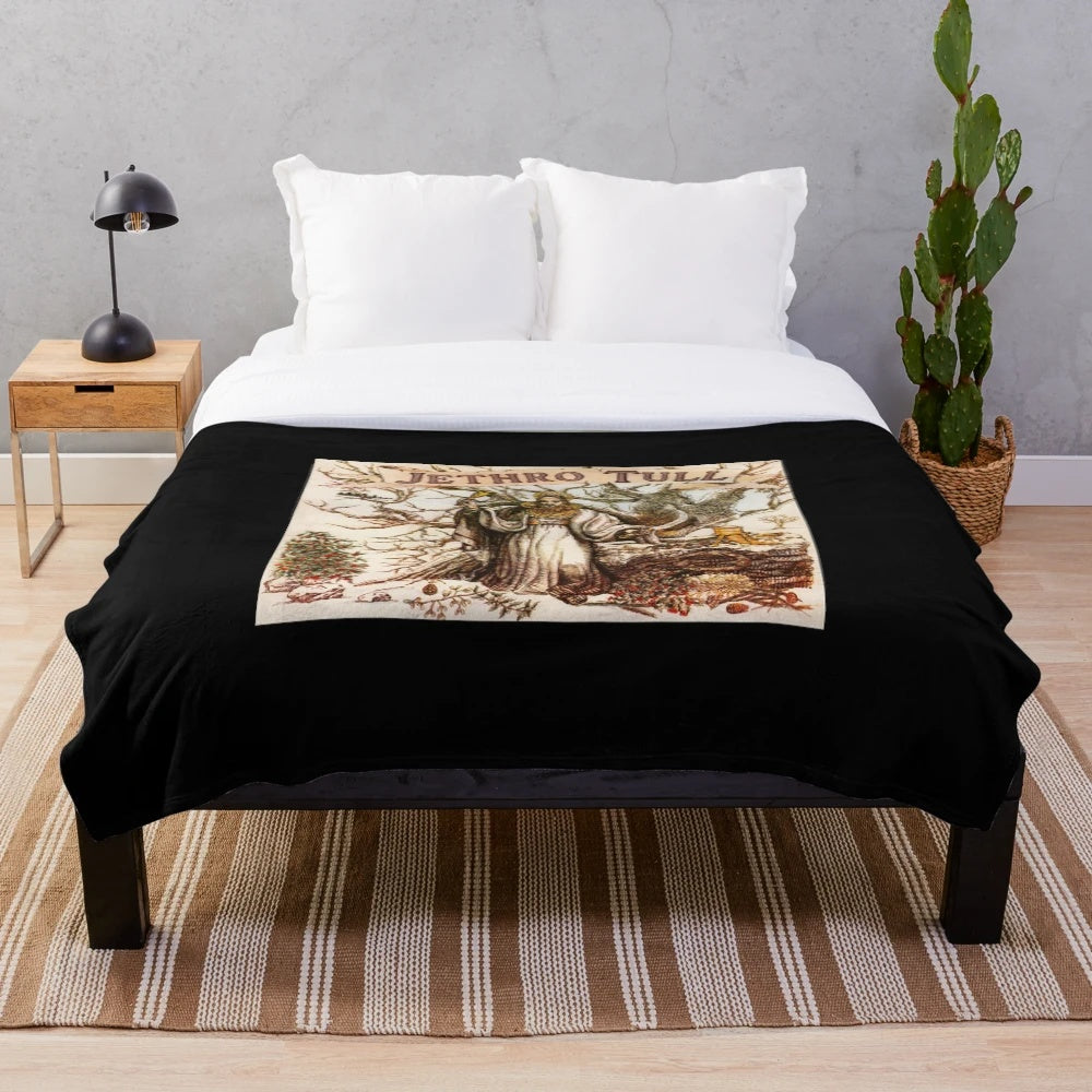 Jethro Tull inspired retro plush blanket