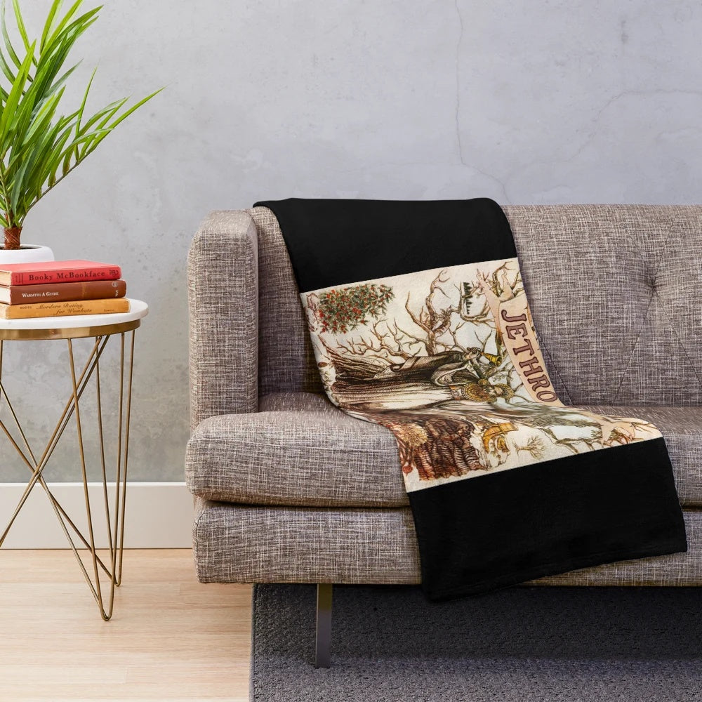Jethro Tull inspired retro plush blanket