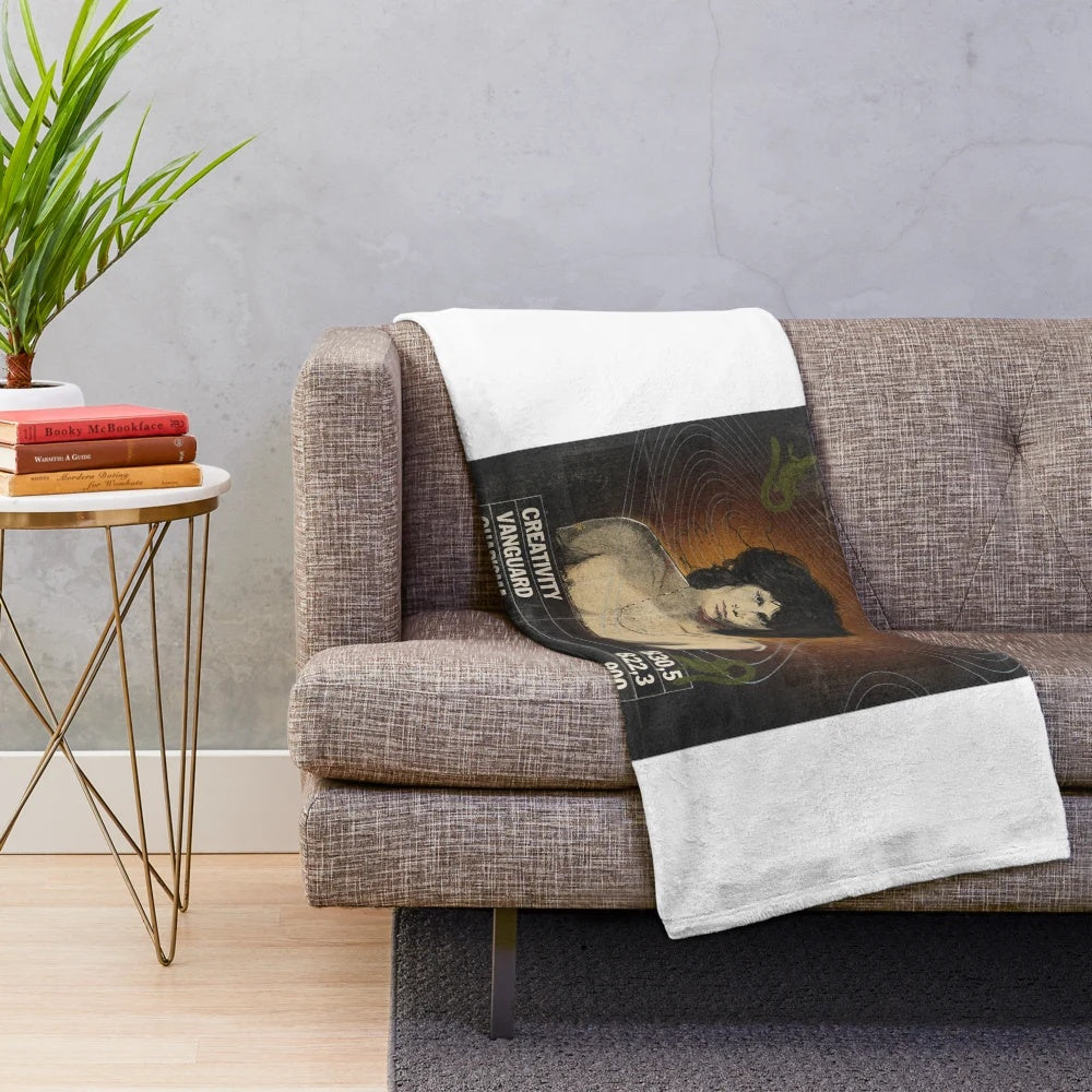 Plush blanket featuring a retro-style portrait of legendary music icon Jim Morrison of the band The Doors