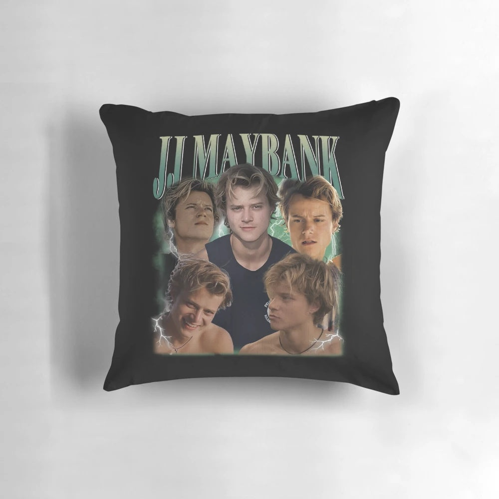 Retro JJ Maybank vintage bootleg 90s style pillow with outer banks themed design