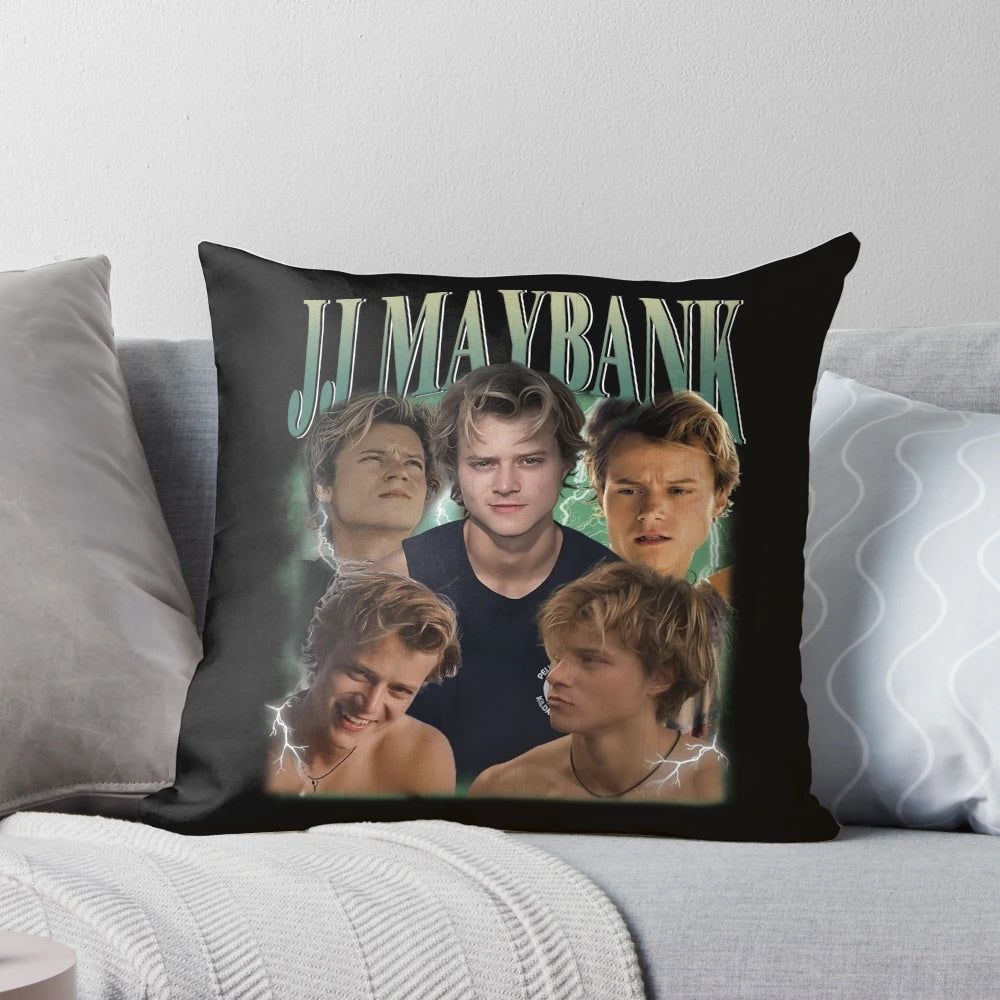 Retro JJ Maybank vintage bootleg 90s style pillow with outer banks themed design