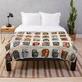 Jukebox-themed plush blanket with a vintage and retro design