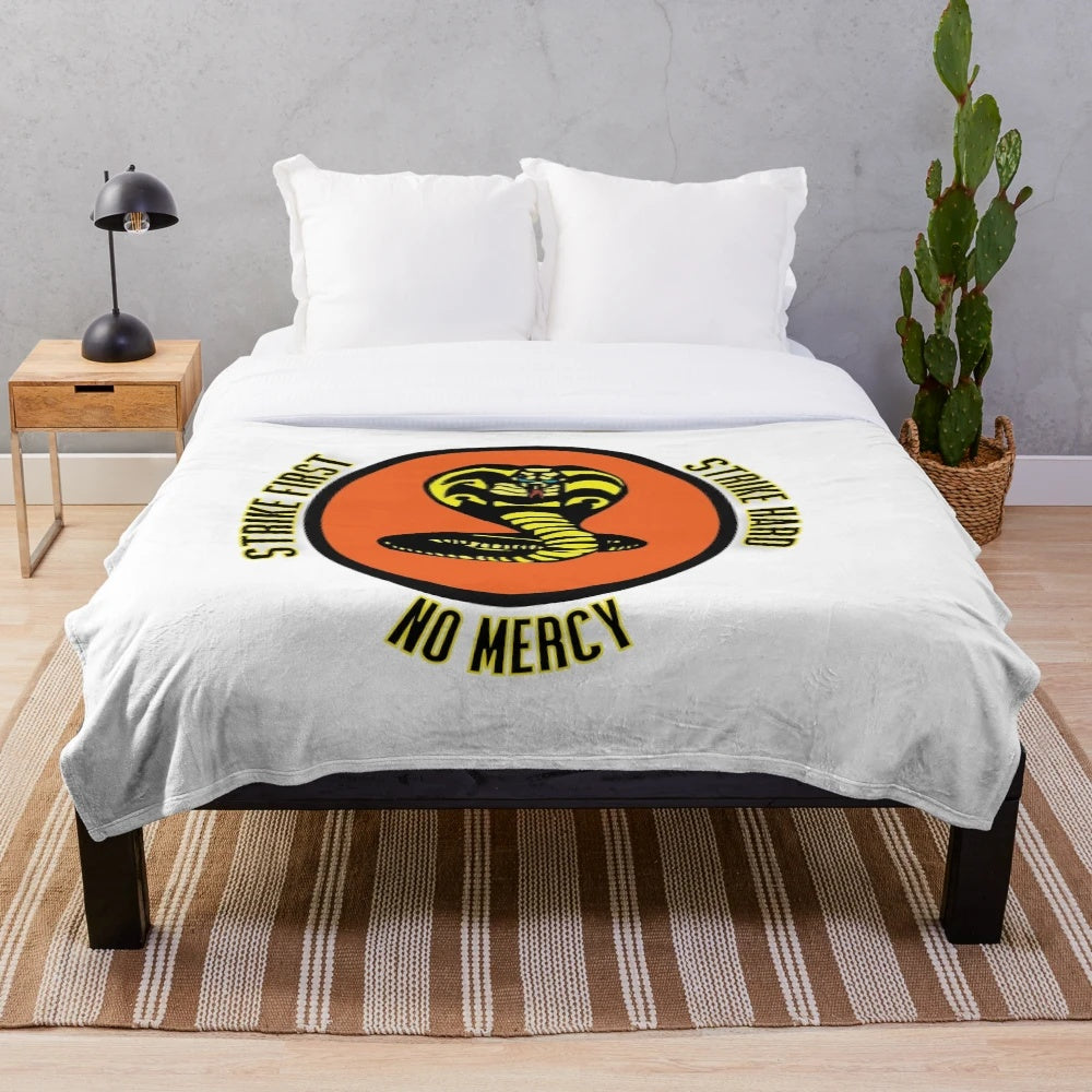 Retro Karate Kid Cobra Kai Themed Plush Blanket