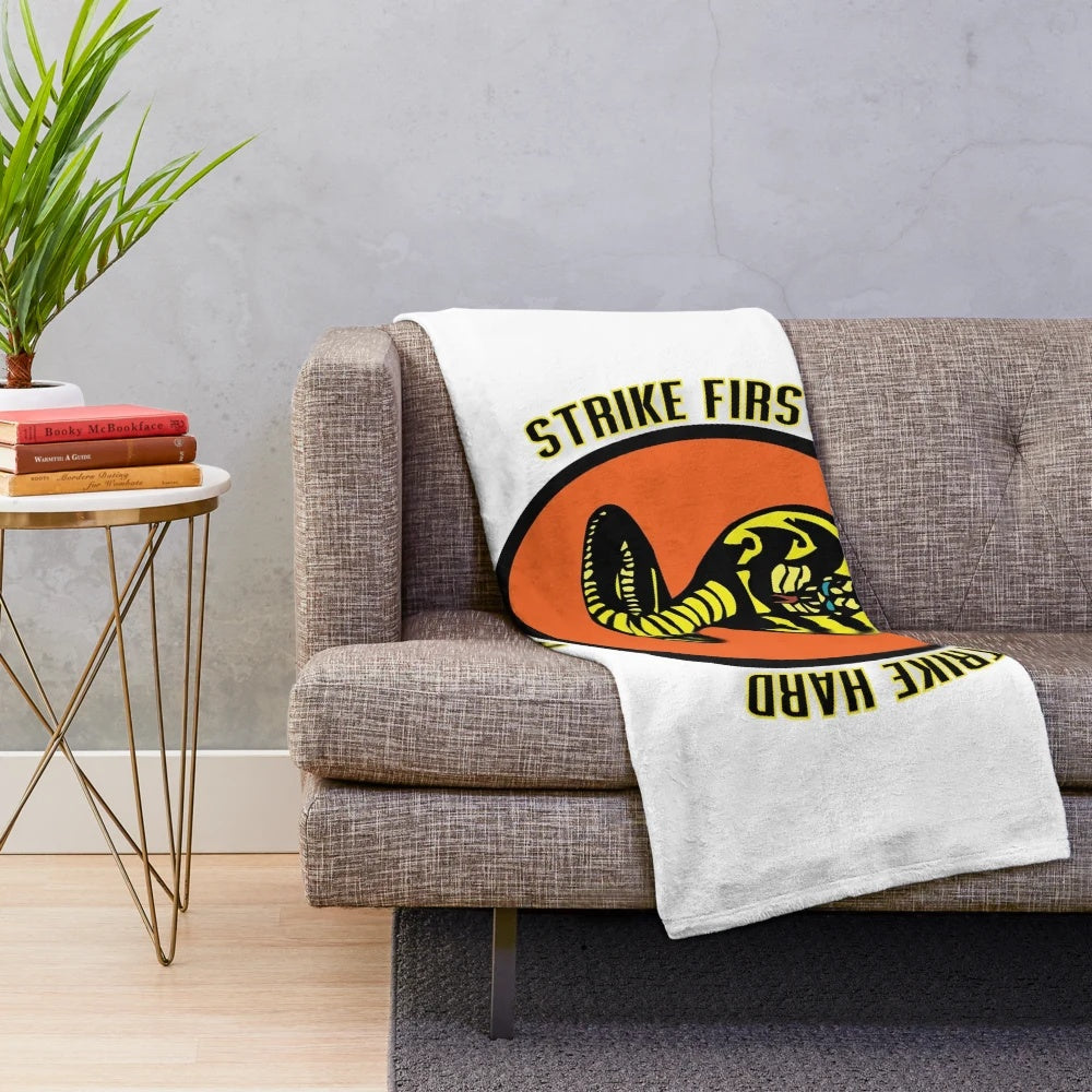 Retro Karate Kid Cobra Kai Themed Plush Blanket