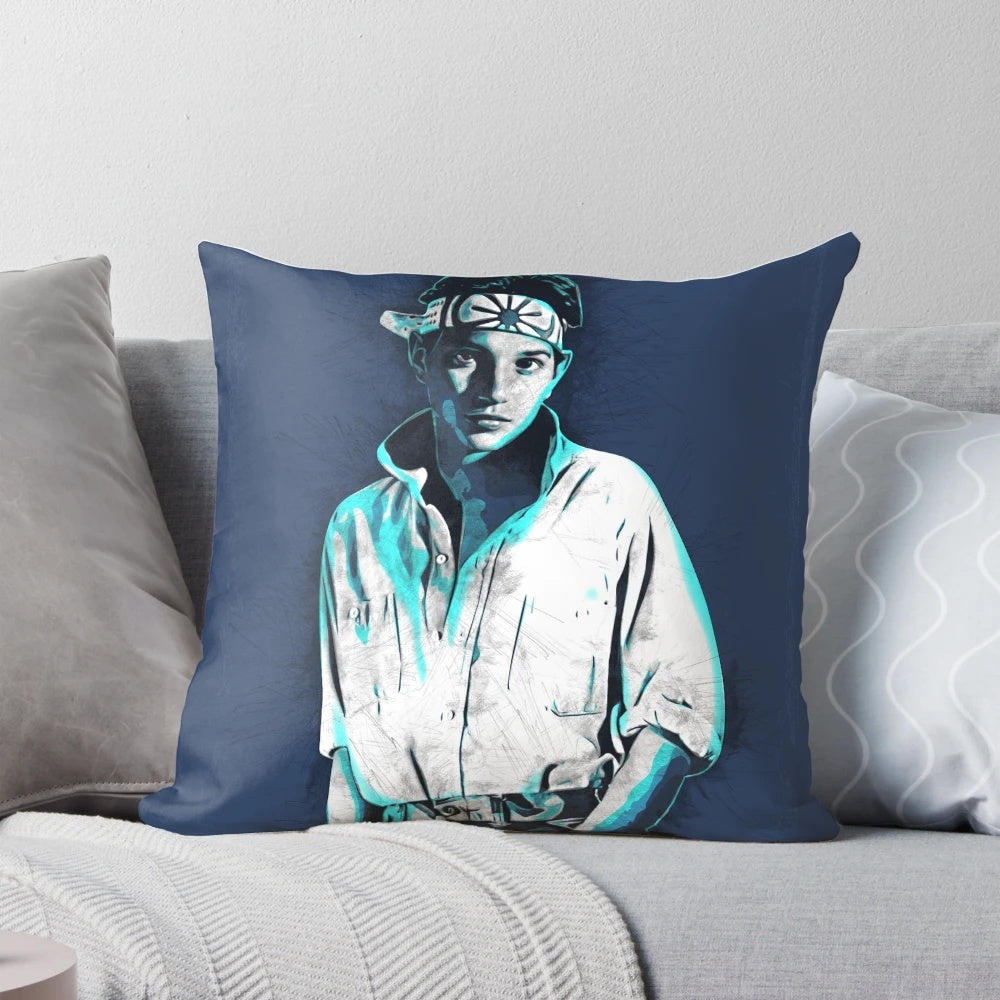 Vintage Karate Kid pillow featuring Ralph Macchio as Daniel LaRusso