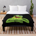 Kermit the Frog inspired plush blanket with a retro muppets design