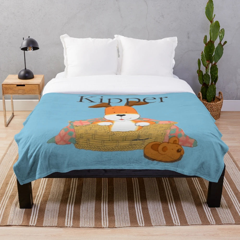 Kipper the Dog retro plush blanket featuring the classic children's TV character