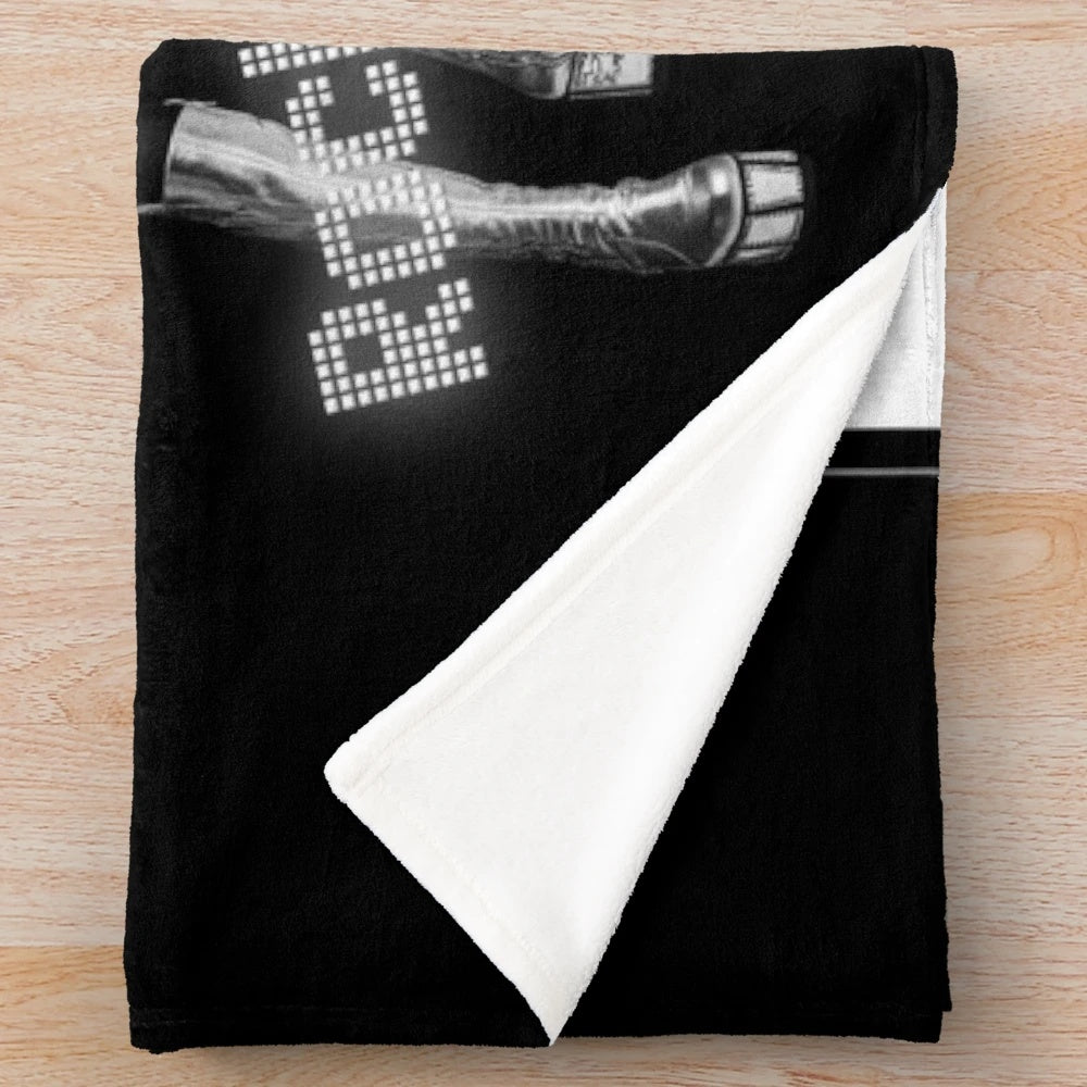 KISS inspired plush blanket in black and white