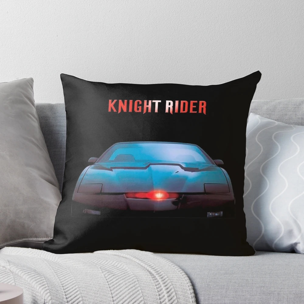Retro Knight Rider Pillow featuring Michael Knight and his fantastic car
