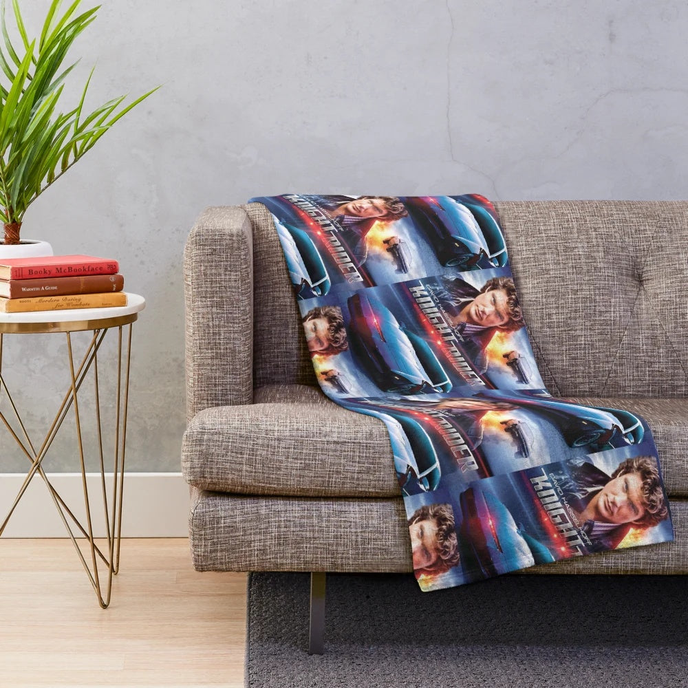 Plush blanket inspired by the 80s TV series KNIGHT RIDER