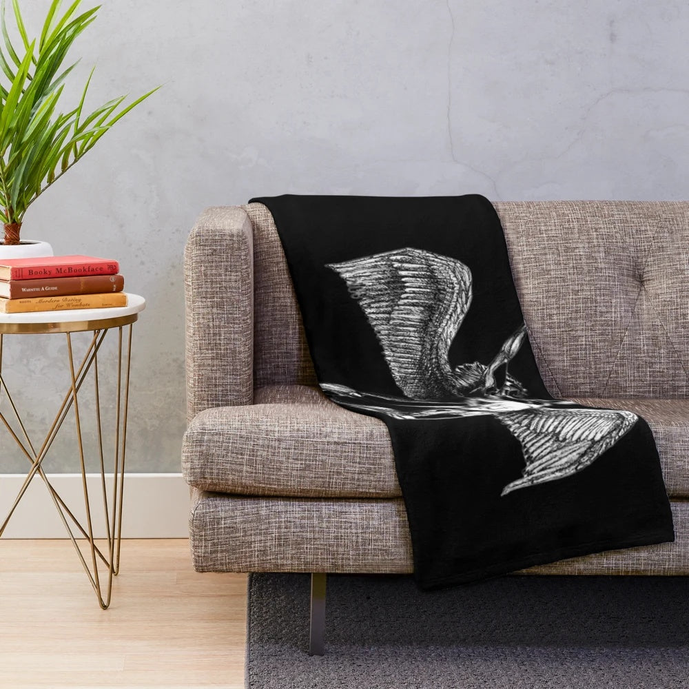 Soft plush blanket with a classic rock logo design