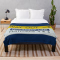 Cozy plush blanket featuring a London Underground Picadilly Line "Way Out" sign design