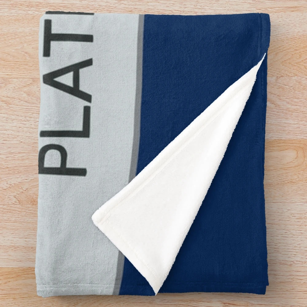 Cozy plush blanket featuring a London Underground Picadilly Line "Way Out" sign design