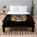 Plush blanket with Lynyrd Skynyrd inspired retro design