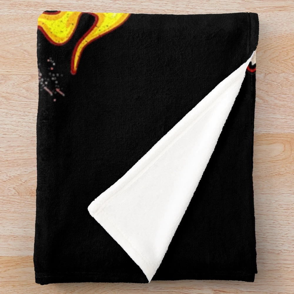 Plush blanket with Lynyrd Skynyrd inspired retro design