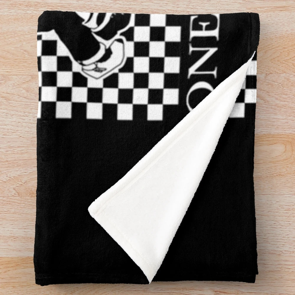 Madness Band Plush Blanket with Vintage Ska Music Aesthetic