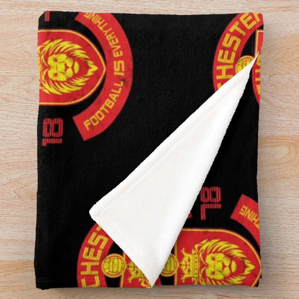 Retro Manchester United Football Plush Blanket