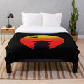 Retro plush blanket featuring Mandalorian-inspired design
