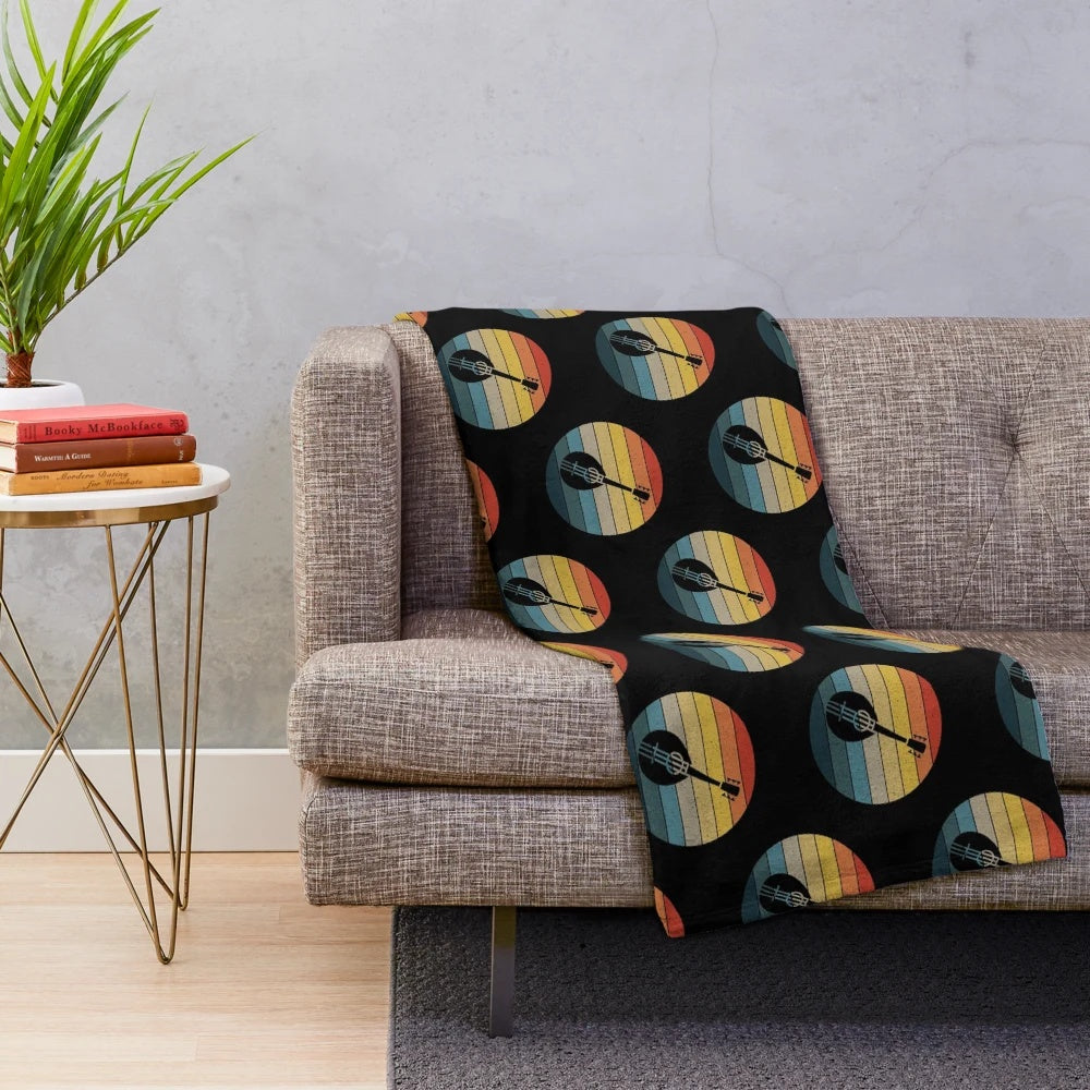 Retro Mandolin Plush Blanket