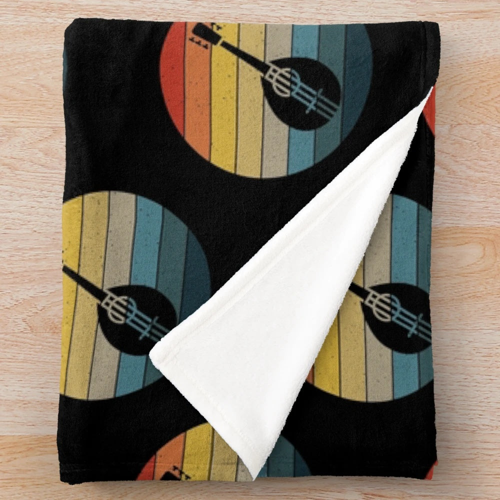 Retro Mandolin Plush Blanket