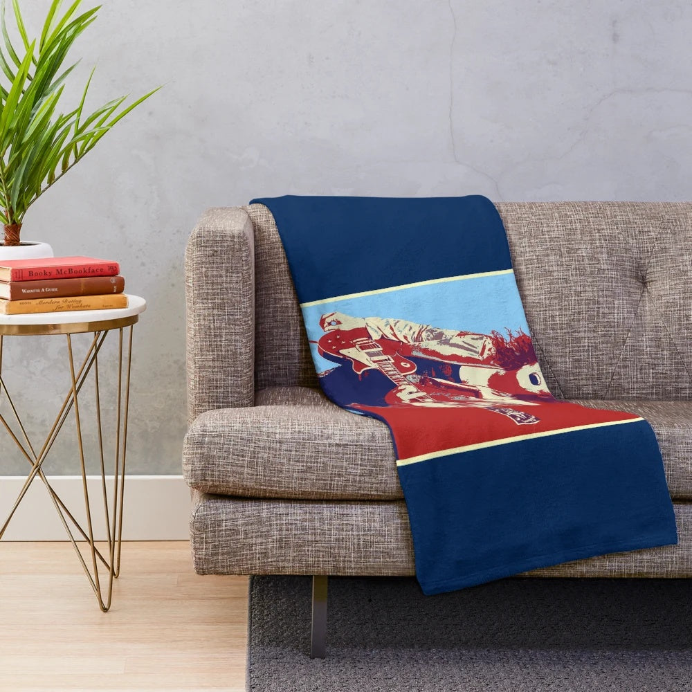 Marc Bolan inspired pop art plush blanket