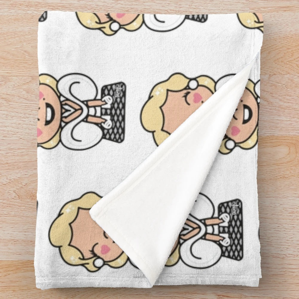 Soft and cozy plush blanket featuring a pop art design of Marilyn Monroe in her iconic white dress