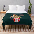 Vintage-inspired plush blanket featuring the iconic Deadly China Doll character from the martial arts film
