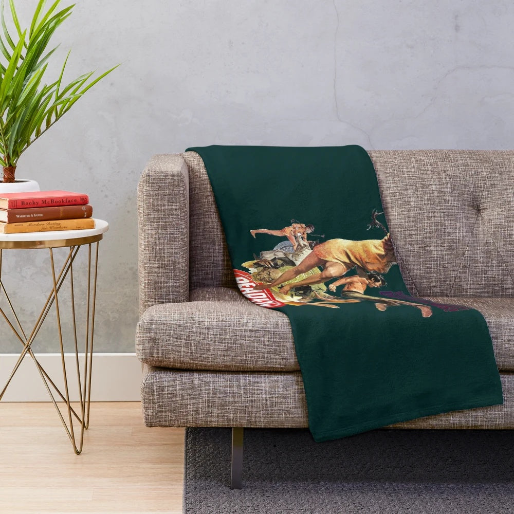 Vintage-inspired plush blanket featuring the iconic Deadly China Doll character from the martial arts film