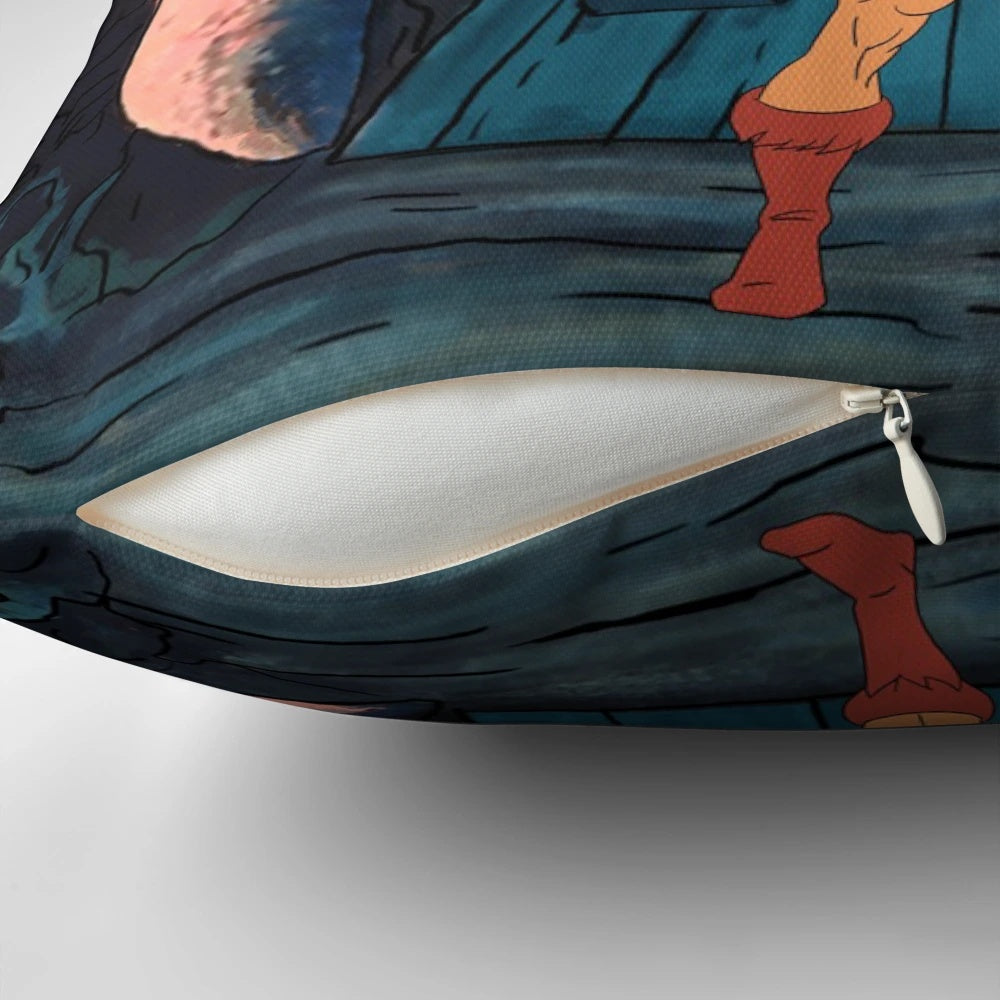 Retro Masters of the Universe inspired pillow with characters like He-Man, She-Ra, and Battlecat