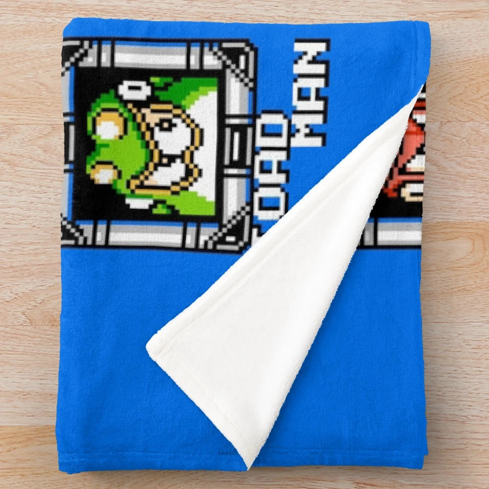 Megaman 4 stage select inspired plush blanket featuring pixelart design