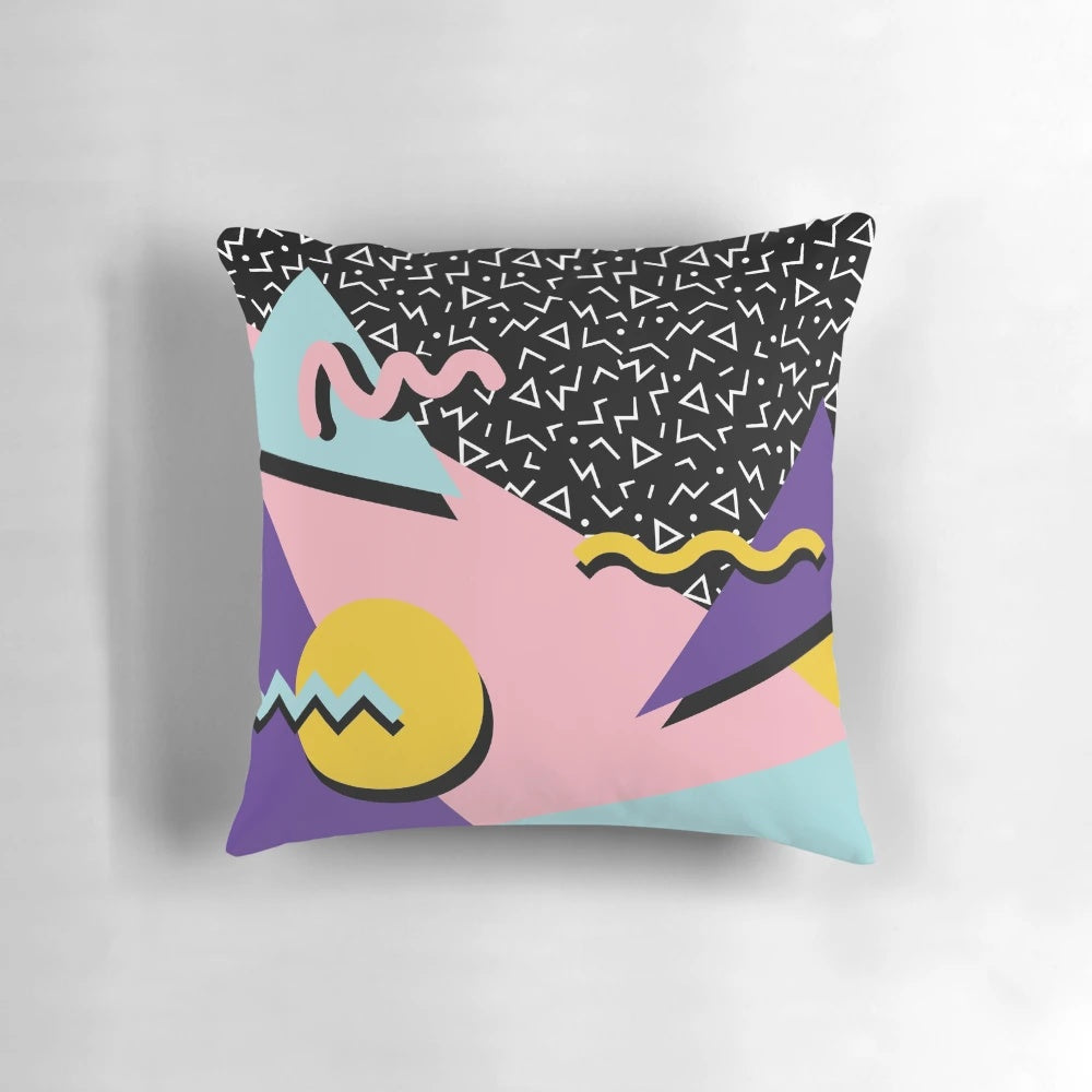 Retro Memphis pattern 20 pillow with 90s and 80s inspired design