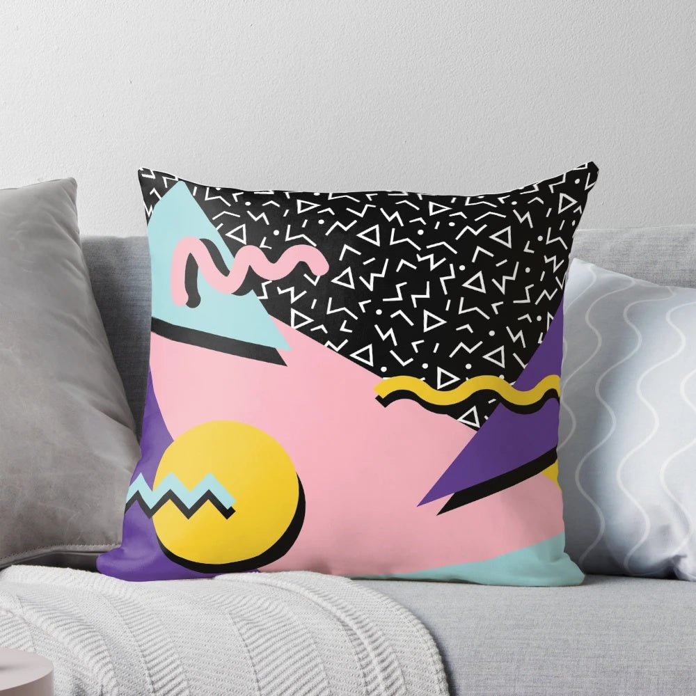 Retro Memphis pattern 20 pillow with 90s and 80s inspired design