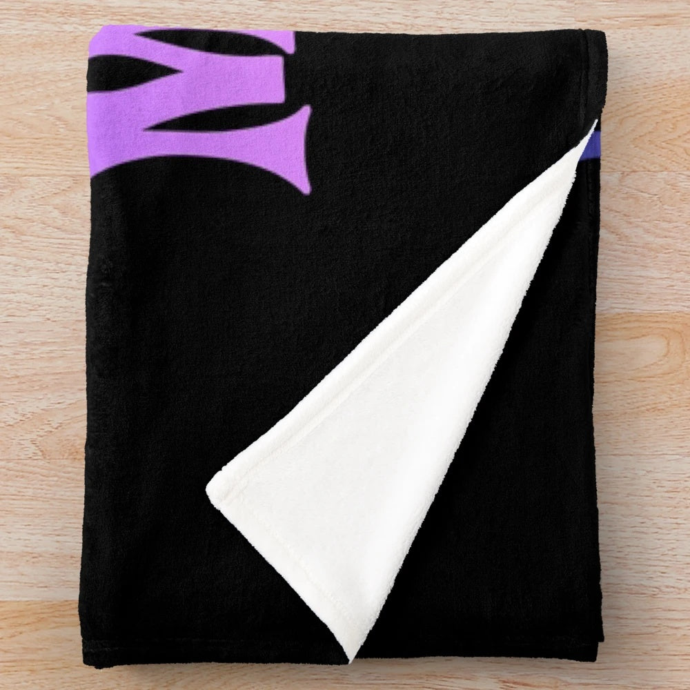 Plush mermaid-themed blanket in pink and white retro design
