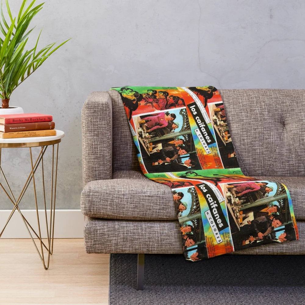 Plush blanket featuring vintage Mexican cinema lobby card design