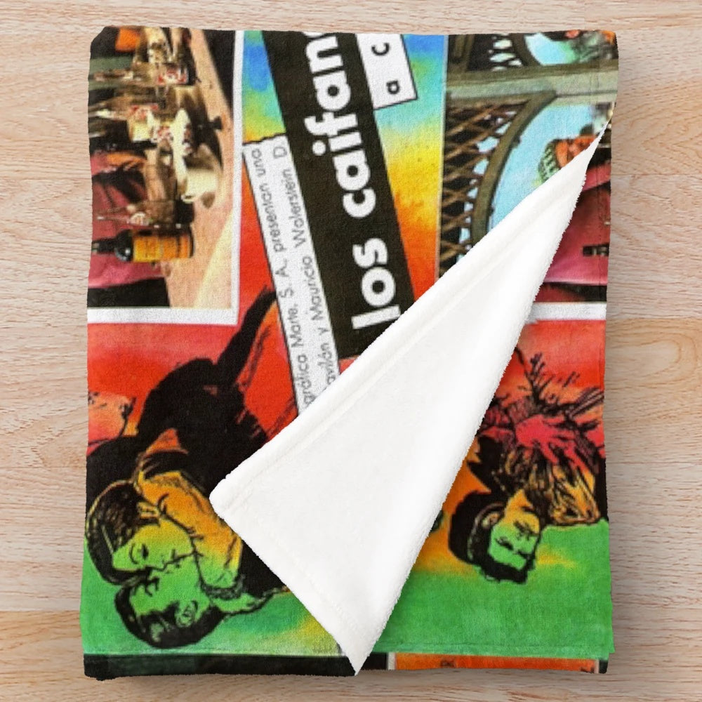 Plush blanket featuring vintage Mexican cinema lobby card design