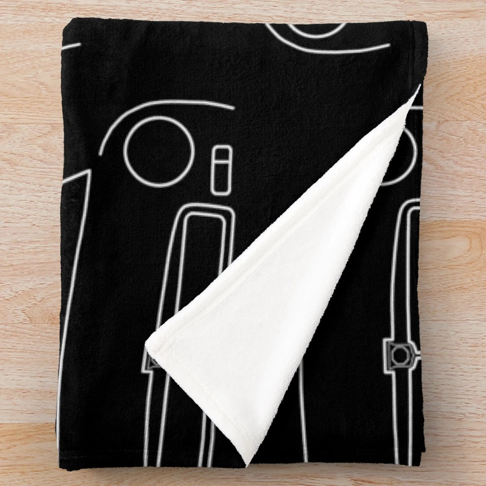 MGB classic car outline graphic plush blanket